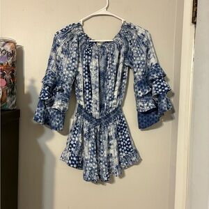 Surf Gypsy Tie-Dye Off-Shoulder Romper